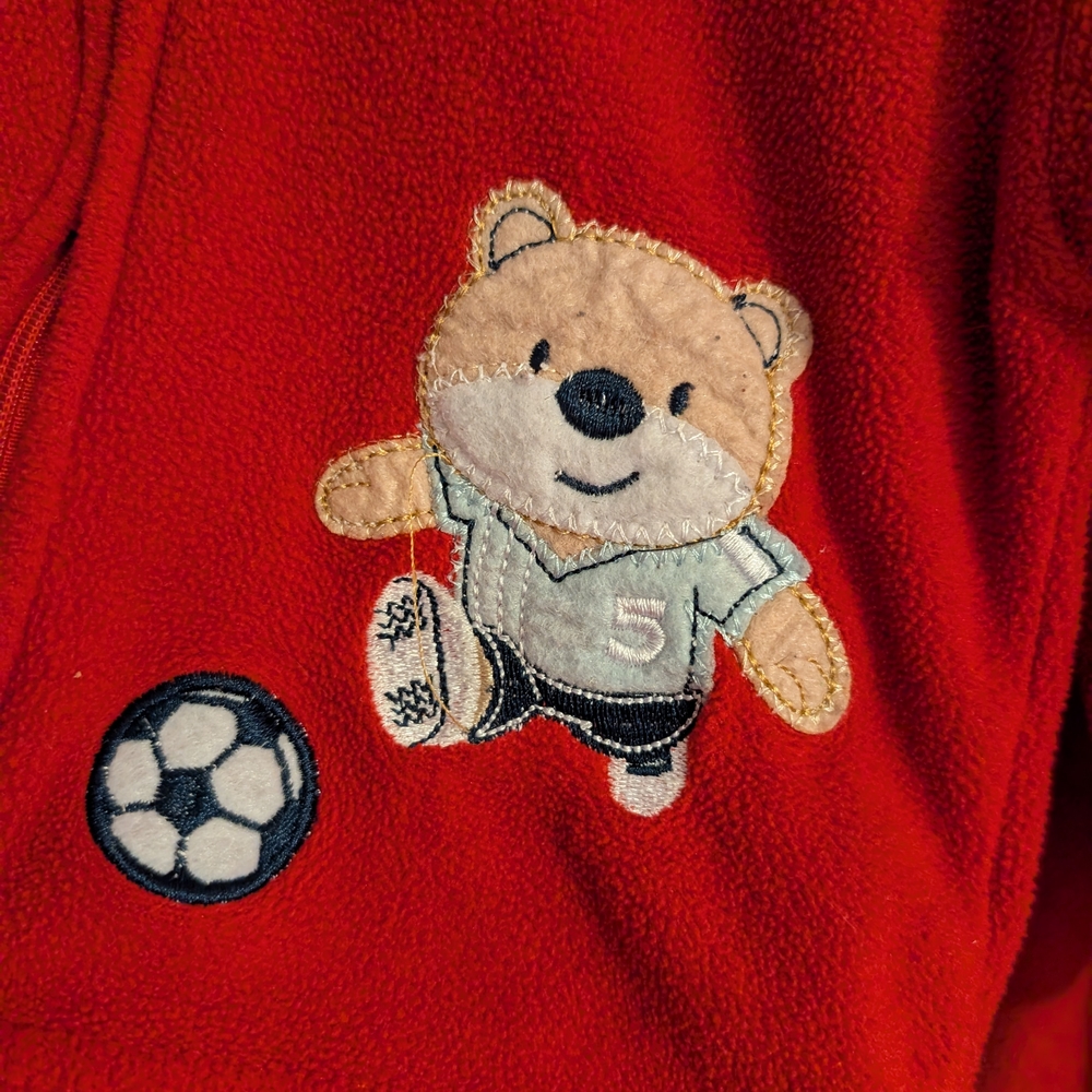 Vintage Red Fleece Set With‎ Soccer Embroidery - Picture 3 of 7